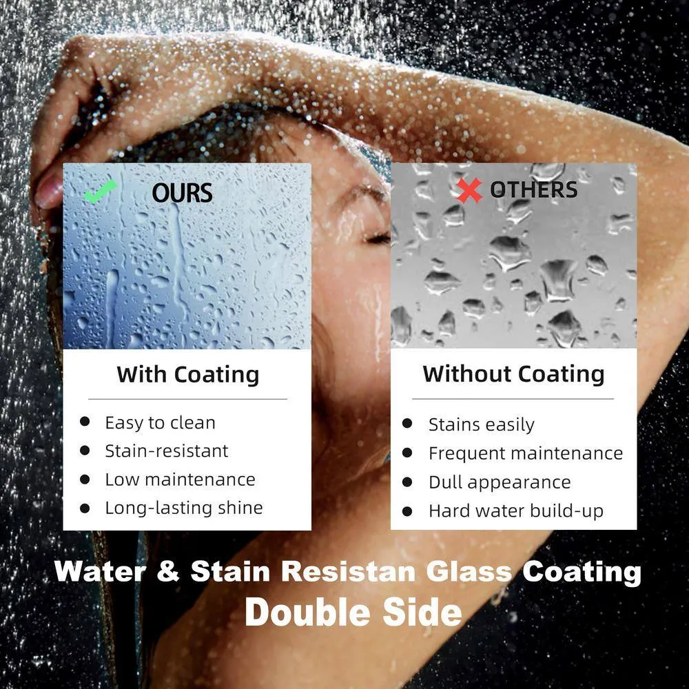 Xspracer Victoria 56-60 in. W x 76 in. H Sliding Frameless Shower Door in Brushed Nickel Finish with Clear SGCC Tempered Glass, photo 5 of 11