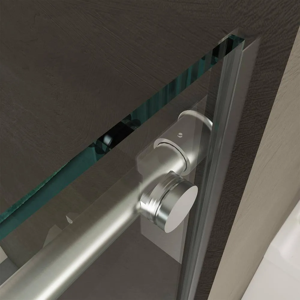 Xspracer Victoria 56-60 in. W x 76 in. H Sliding Frameless Shower Door in Chrom Finish with Clear SGCC Tempered Glass, photo 8 of 11