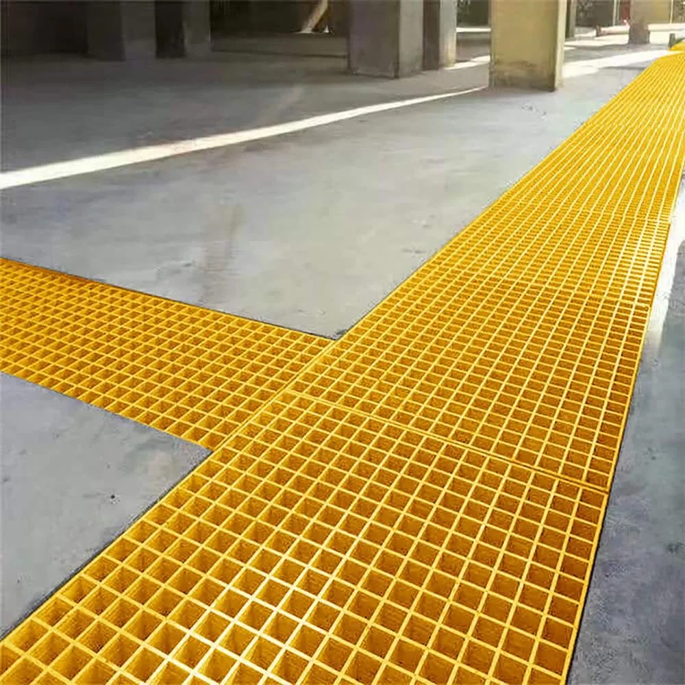 Wellco 1.5 in. x 1.5 in. x 1 in., 1 ft. x 1 ft., Fiberglass Molded Grating for Floors Outdoor Drain Cover Deck Tile, Yellow, photo 2 of 4