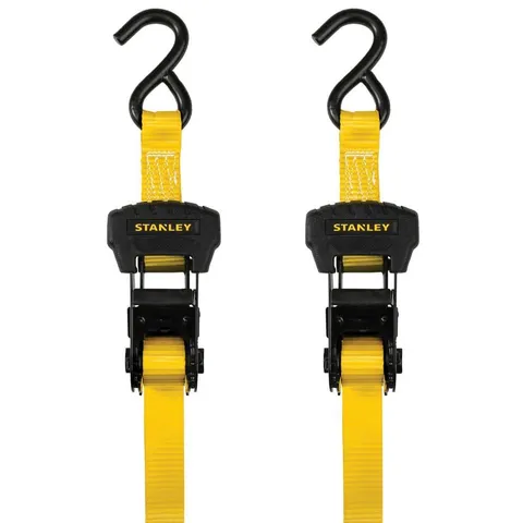 1.25 in × 16 ft Ratchet Straps, 3000 lb Break Strength (2-Pack)