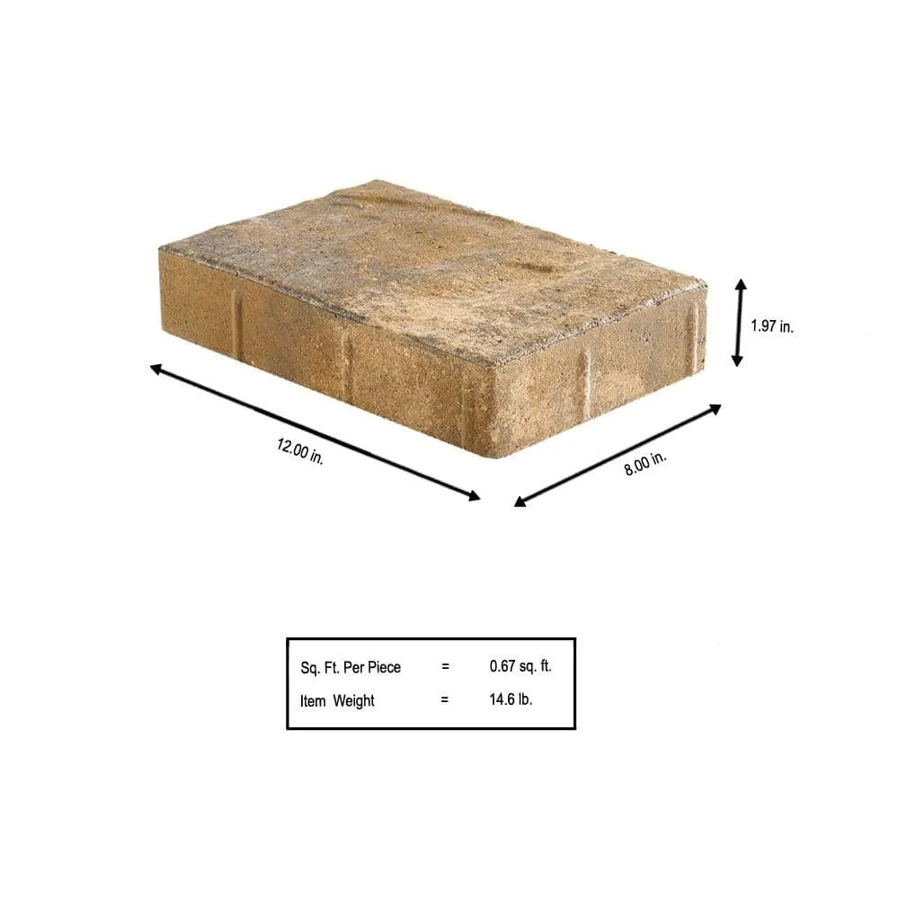 Pavestone Taverna Rec 11.81 in. L x 7.87 in. W x 1.9 in. H Yukon Concrete Paver (192-Piece/124 sq. ft./pallet), photo 4 of 4