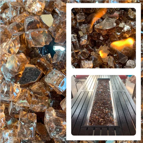 EasyGo Product Fire Pit Glass Rocks - Copper Color – 10 Pounds