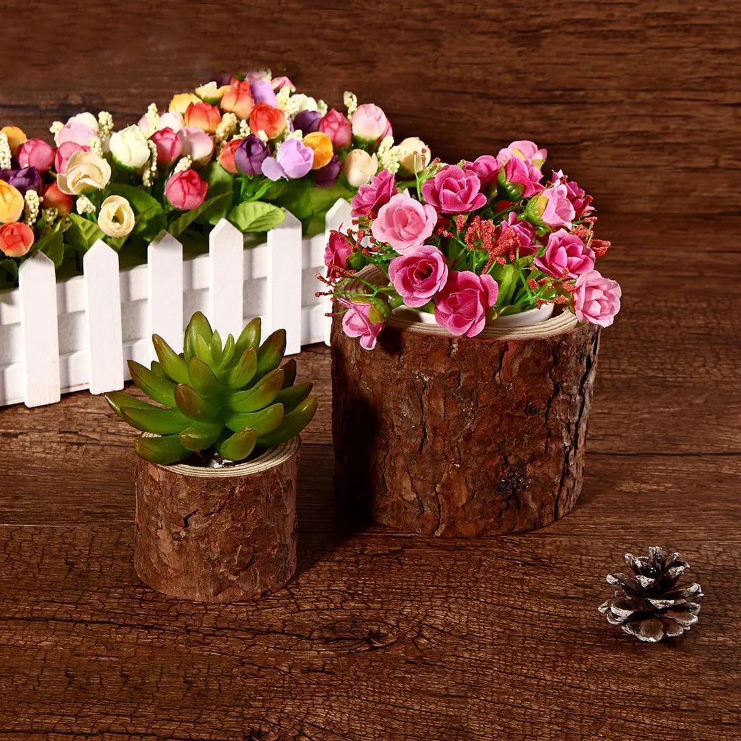 Wooden Succulent Garden Pot, Plant Pot Cactus Herb Planter, Plant Container, Gift for Mom Sister Aunt Best for Home Office Desk Decoration(2 - 5inch ), photo 2 of 9