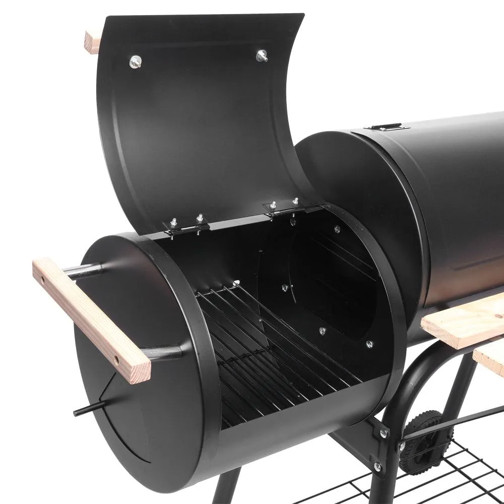 BBQ Charcoal Grills, 24.4'' Portable BBQ Charcoal Grill with Smoker, BBQ Grill with Temperature Gauge and Metal Grates, Outdoor Charcoal BBQ Grill with 2 wheels for Patio, Porch, Picnic, S5857, photo 4 of 8