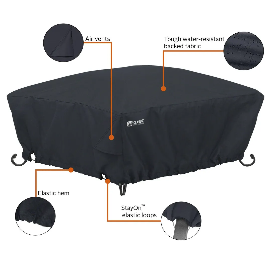 Classic Accessories Water-Resistant 30 Inch Full Coverage Square Fire Pit Cover, photo 4 of 9