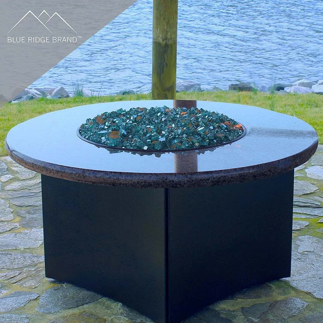 Blue Ridge Brand Fire Pit Glass - Green Reflective Fire Glass 1/2" - Reflective Fire Pit Glass Rocks - Blue Ridge Brand™ Reflective Glass for Fireplace and Landscaping 3, 5, 10, 20, 50 Pounds, photo 5 of 6
