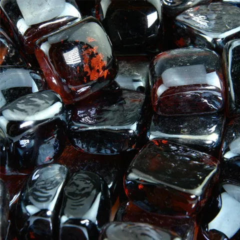 Cowboy Brown Fire Pit Glass Cubes | 1", 10 lbs