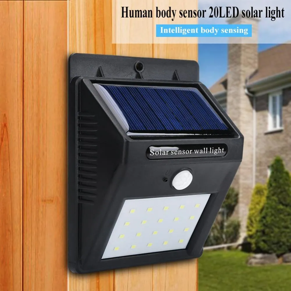 LAFGUR 2 Pack Solar Lights Outdoor Waterproof Wall Light 20 LED Flood Lighting Motion Sensor Auto On/Off Porch Lights for Patio Deck Yard Step Garden, photo 4 of 10