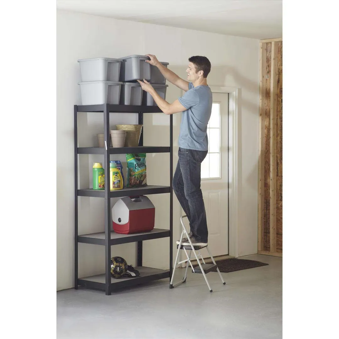 Cosco 28.15 in. H X 17.323 in. W X 17.95 in. D 200 lb. capacity 2 step Steel Folding Step Stool, photo 5 of 6