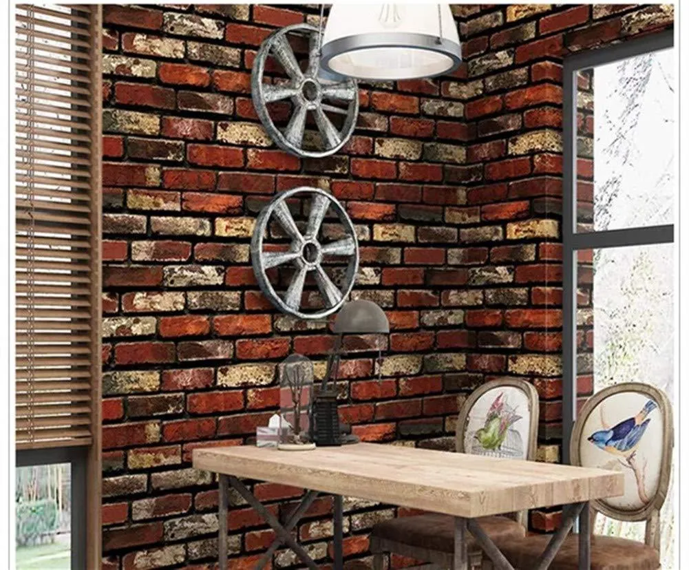 KUDOSALE Kitchen Backsplash Peel and Stick Wallpaper 393"x17" 3D Brick Stone Self Adhesive Wallpaper for Living Room Wall Paper PVC Waterproof Wallpaper for Bedroom Wall Decor Wall Covering, photo 3 of 9