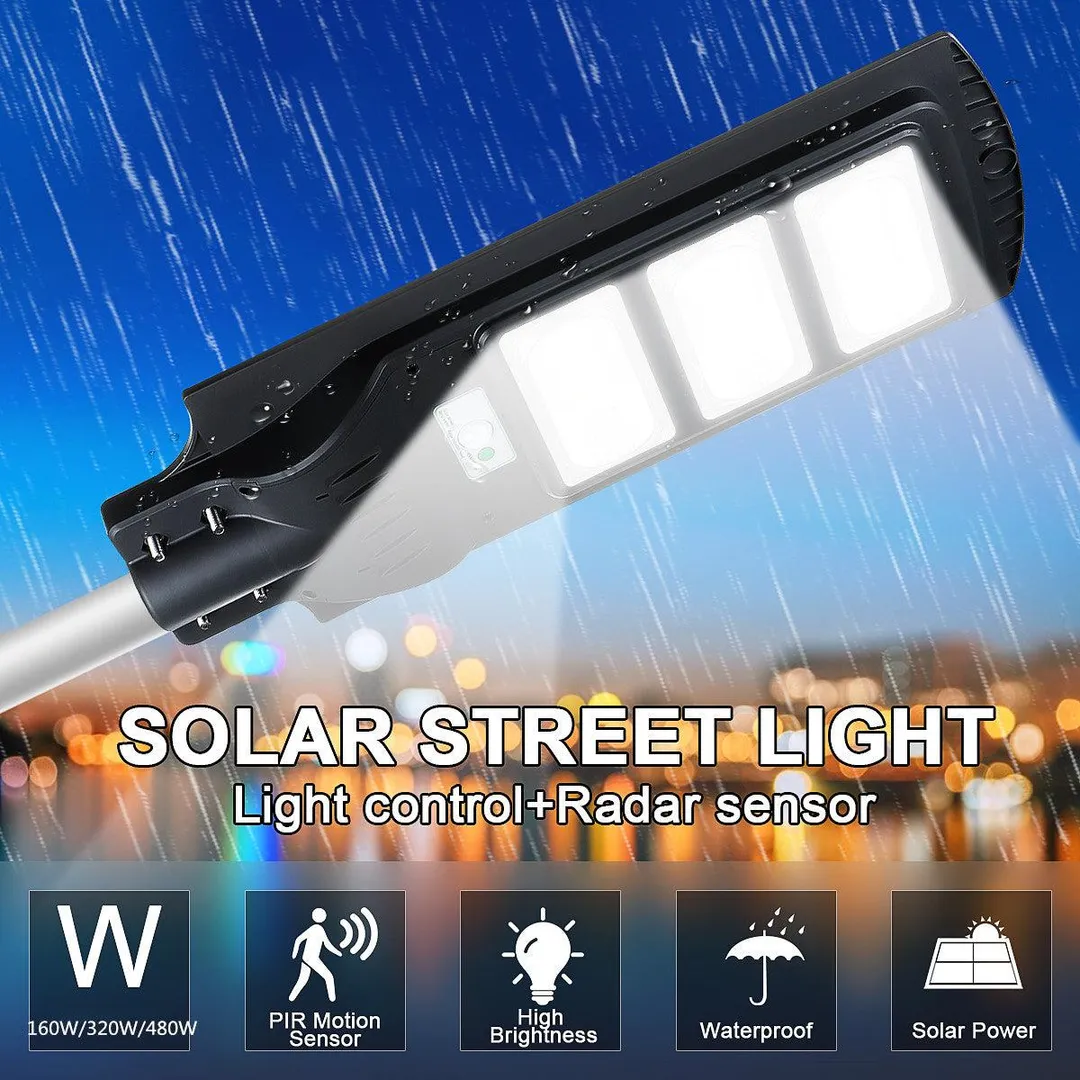Novashion 48/96 LED Solar Street Lights Outdoor Lamp, 5730 SMD Solar Powered Street Light, IP65 Waterproof Dusk to Dawn Security Led Flood Light for Yard, Garden, Street, Basketball Court (Optional Pole), photo 9 of 9