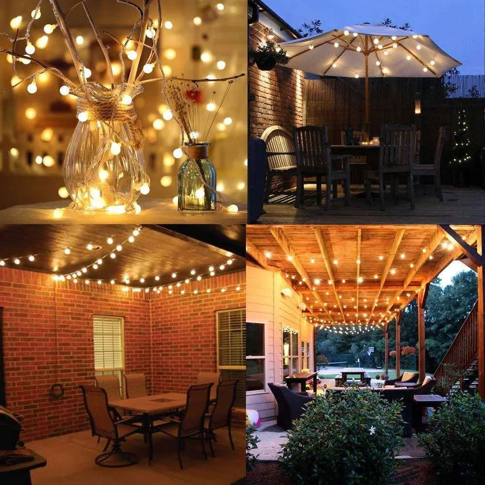 Urhomepro 19.68ft 20 LEDs Globe Christmas String Lights Starry Fairy Lights with Remote Control, Room Decor Ball String Lights for Outdoor Indoor Bedroom Garden Patio Wedding Christmas Tree, Warm White, Q7245, photo 10 of 11