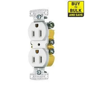 White 15-Amp Duplex Residential (10-Pack) Outlet