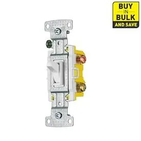 15-Amp 3-Way White Framed Toggle Residential Light Switch (5-Pack)