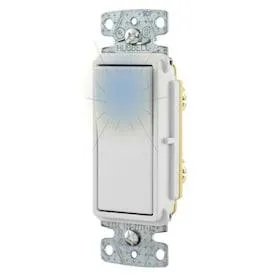 X-Clamp 15-amp Single-pole White Rocker Illuminated Residential/Commercial Light Switch