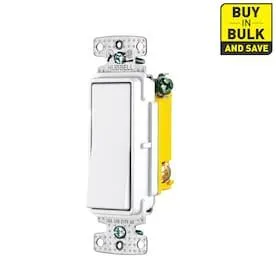 X-Clamp 15-amp Single-Pole White Rocker Residential/Commercial Light Switch