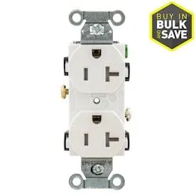 White 20-Amp Duplex Tamper Resistant Residential/Commercial Outlet