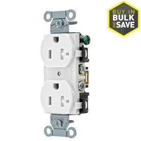White 20-Amp Duplex Tamper Resistant Residential/Commercial Outlet