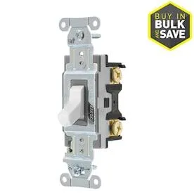15/20-Amp Single-Pole White Toggle Residential/Commercial Light Switch