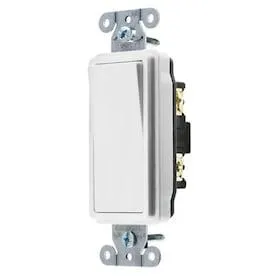 15/20-Amp Single-Pole White Rocker Residential/Commercial Light Switch