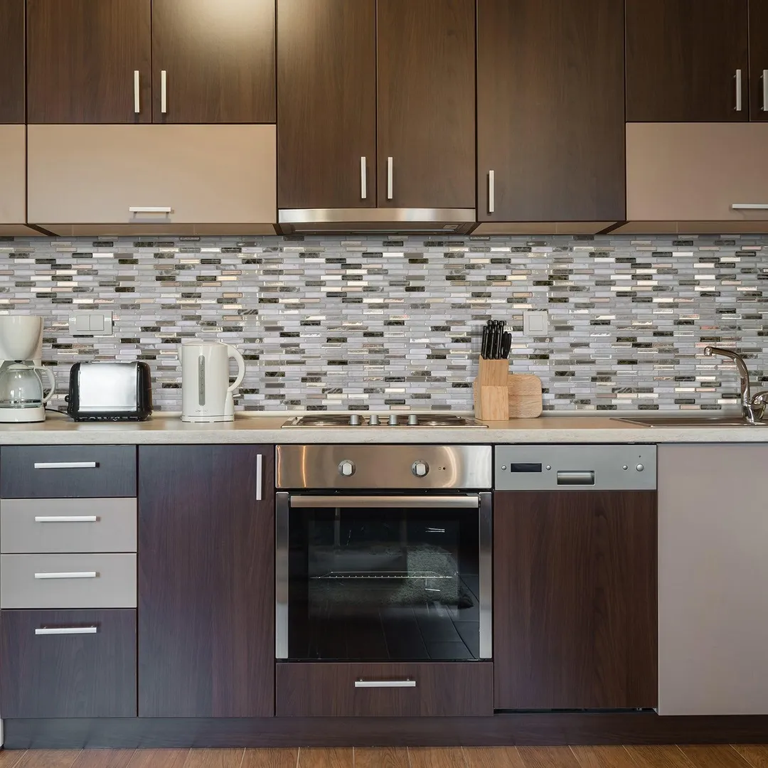 Smart Tiles 10.20 in x 9 in Peel and Stick Self-Adhesive Mosaic Backsplash Wall Tile - Milenza Genoa (4-Pack), photo 2 of 5