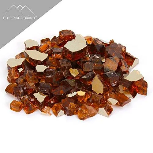 Blue Ridge Brand Fire Pit Glass - Copper Reflective Fire Glass 1/2" - Reflective Fire Pit Glass Rocks - Blue Ridge Brand™ Reflective Glass for Fireplace and Landscaping 3, 5, 10, 20, 50 Pounds, photo 2 of 6