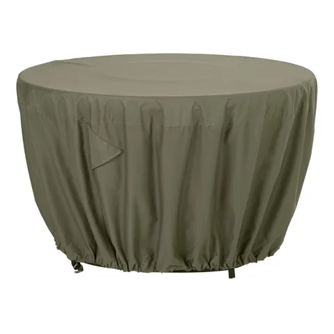 Hillberge 50" Round Outdoor Fire Pit Table Cover in Olive Gray, Large