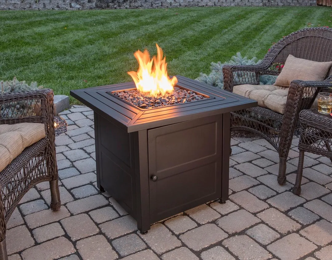 Blue Rhino Endless Summer LP Gas Outdoor Fire Table with Steel Slat Mantel, photo 7 of 8
