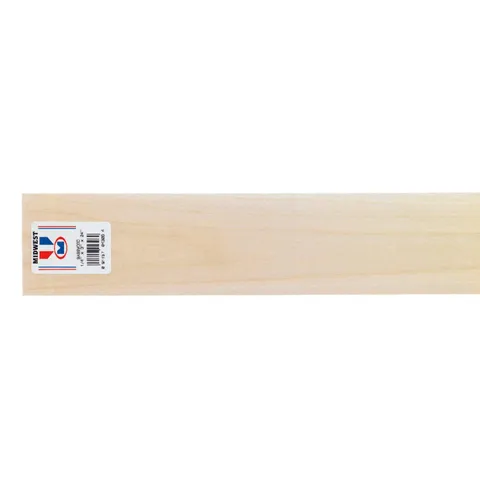 1/4 in thick · 3 in wide · 2 ft long Basswood Sheet #2/BTR Premium Grade