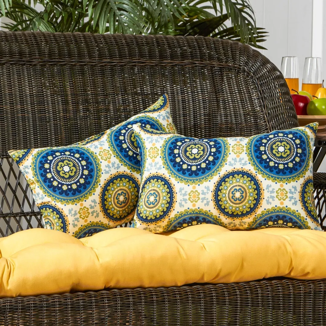 Medallion 19 x 12 in. Outdoor Rectangle Accent Pillow, Set of 2, photo 2 of 6