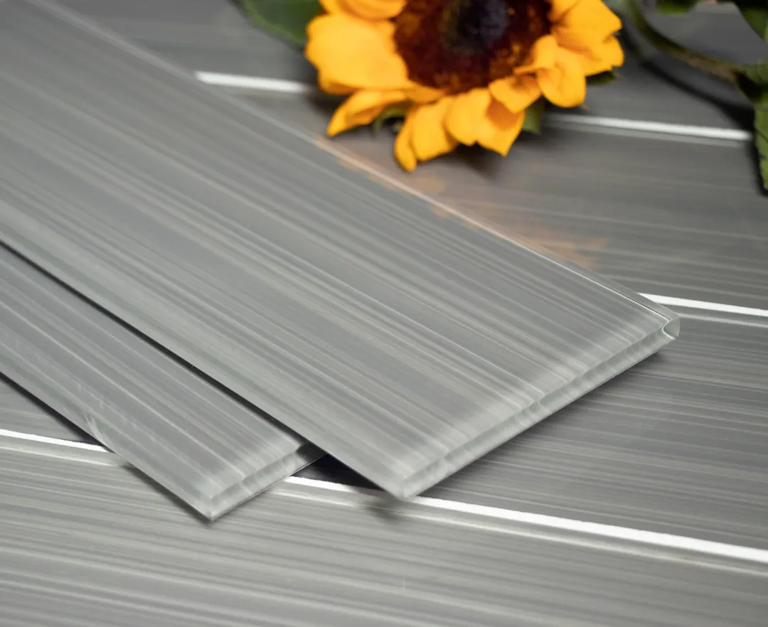 WS Tiles - Hand Painted Dark Gray 4 in. x 12 in. Individual Glass Subway Wall Tile (5 sq. ft / Case), photo 4 of 4