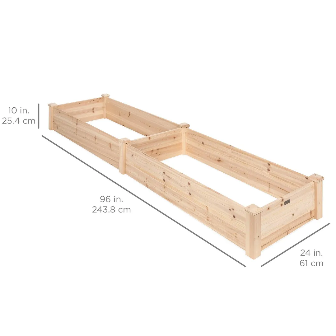 Best Choice Products 8x2ft OutdoorWooden Raised Garden Bed Planter for Grass, Lawn, Yard - Natural, photo 7 of 7
