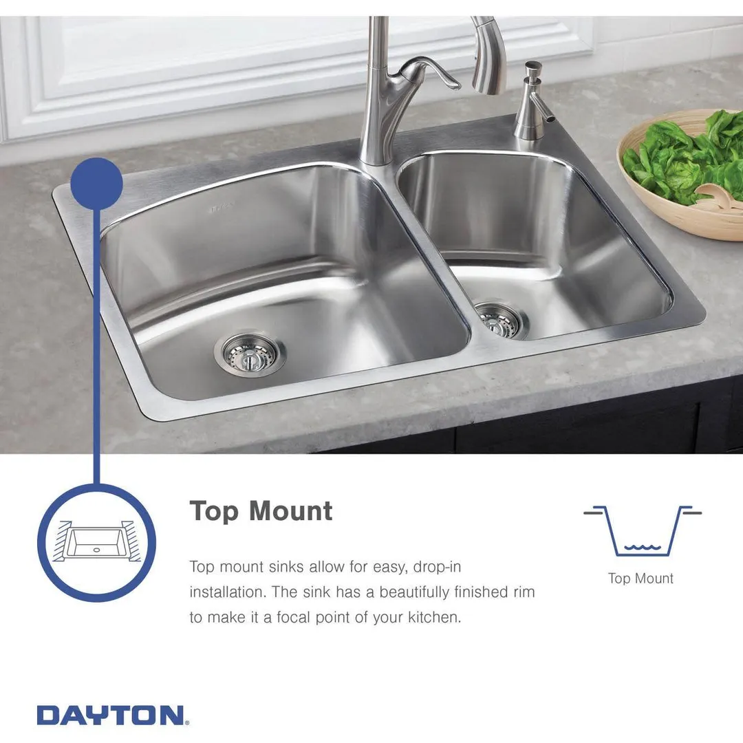 Elkay Dayton Stainless Steel 25" x 22" x 6-9/16", Single Bowl Drop-in Sink, photo 2 of 5