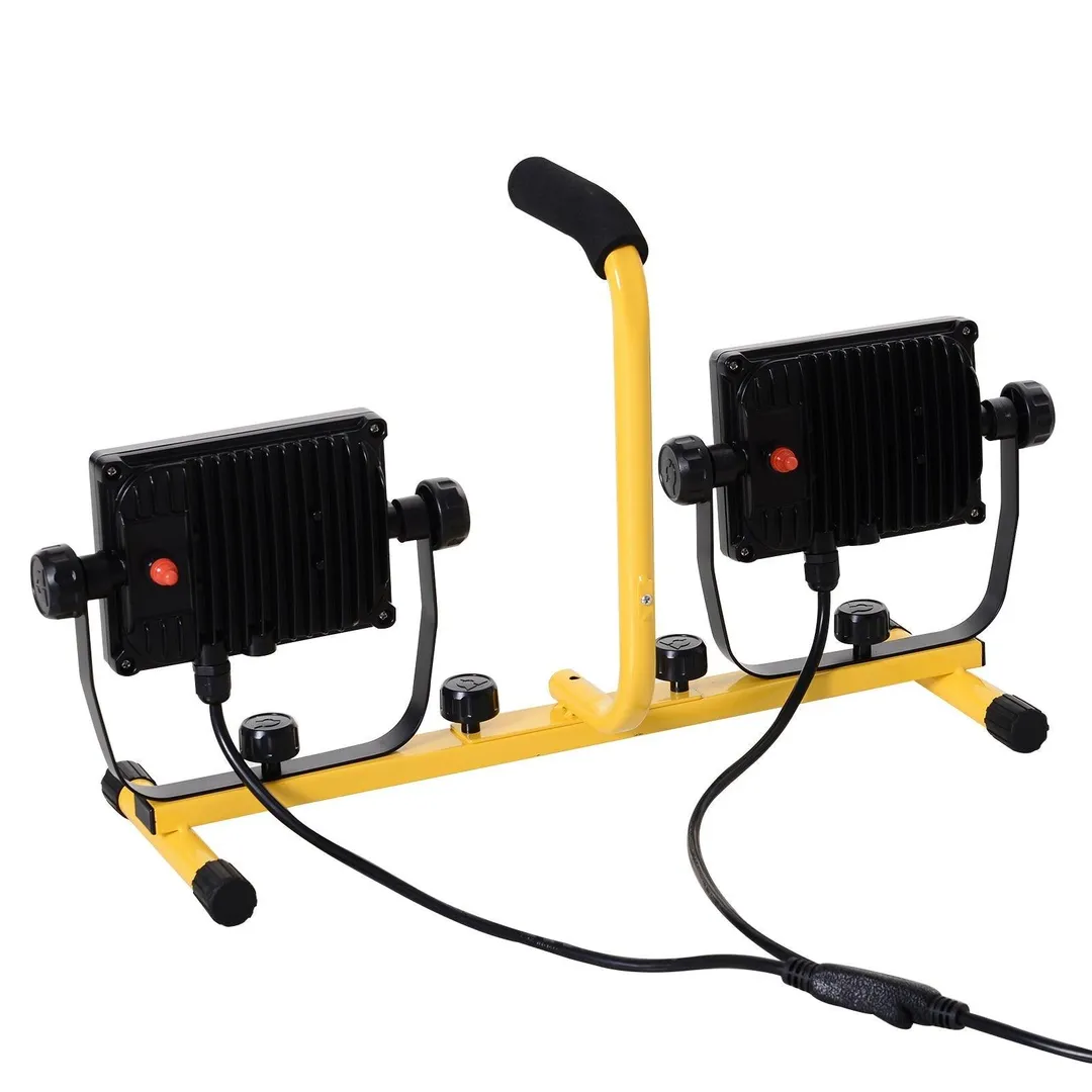 HOMCOM 8,000 Lumen LED Work Lights Dual Head Weather Resistant with Tripod Stand, photo 10 of 10