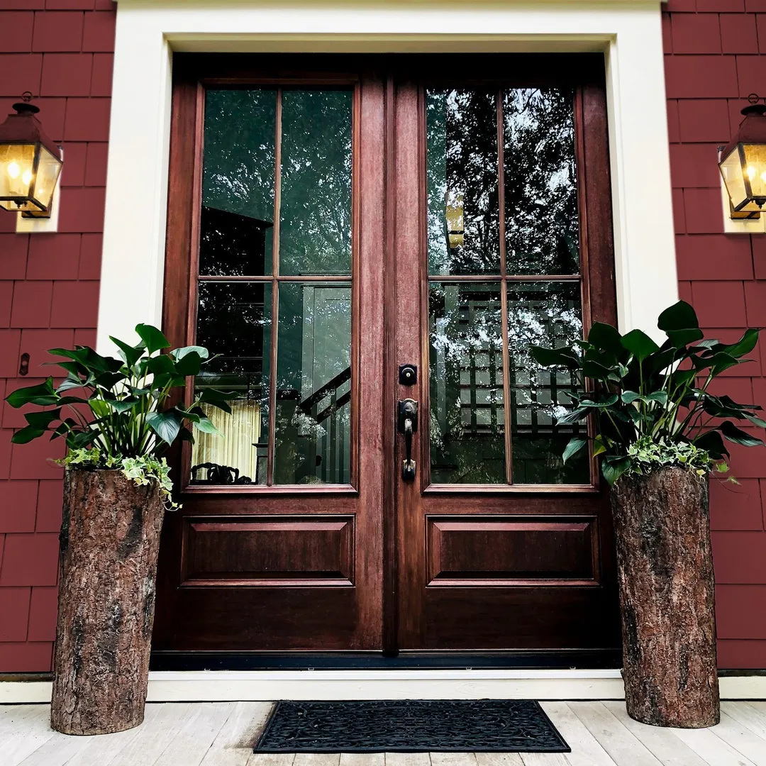 Farmhouse Porch & Home Planter. Country Woodland Rustic Tall Plant and Flower Stand. Large Outdoor Patio and Deck Unique Log Pot Decor, photo 2 of 10