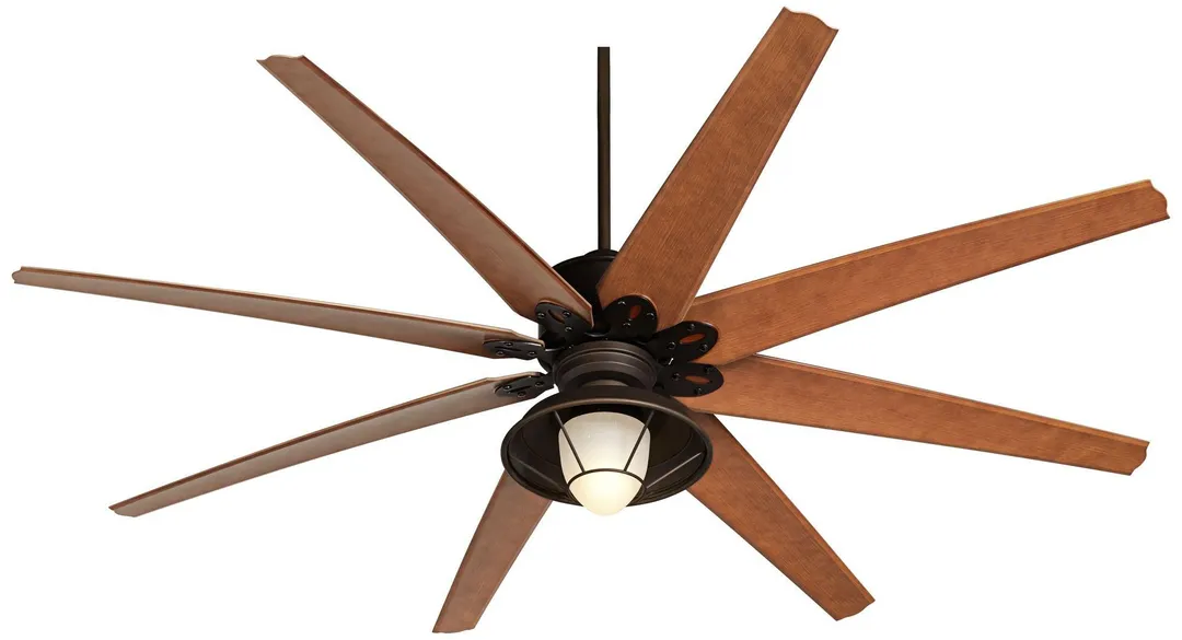 Casa Vieja 72" Casa Vieja Outdoor Ceiling Fan with Light LED Remote English Bronze Cherry Blades Frosted Glass Damp Rated for Patio Porch, photo 5 of 6