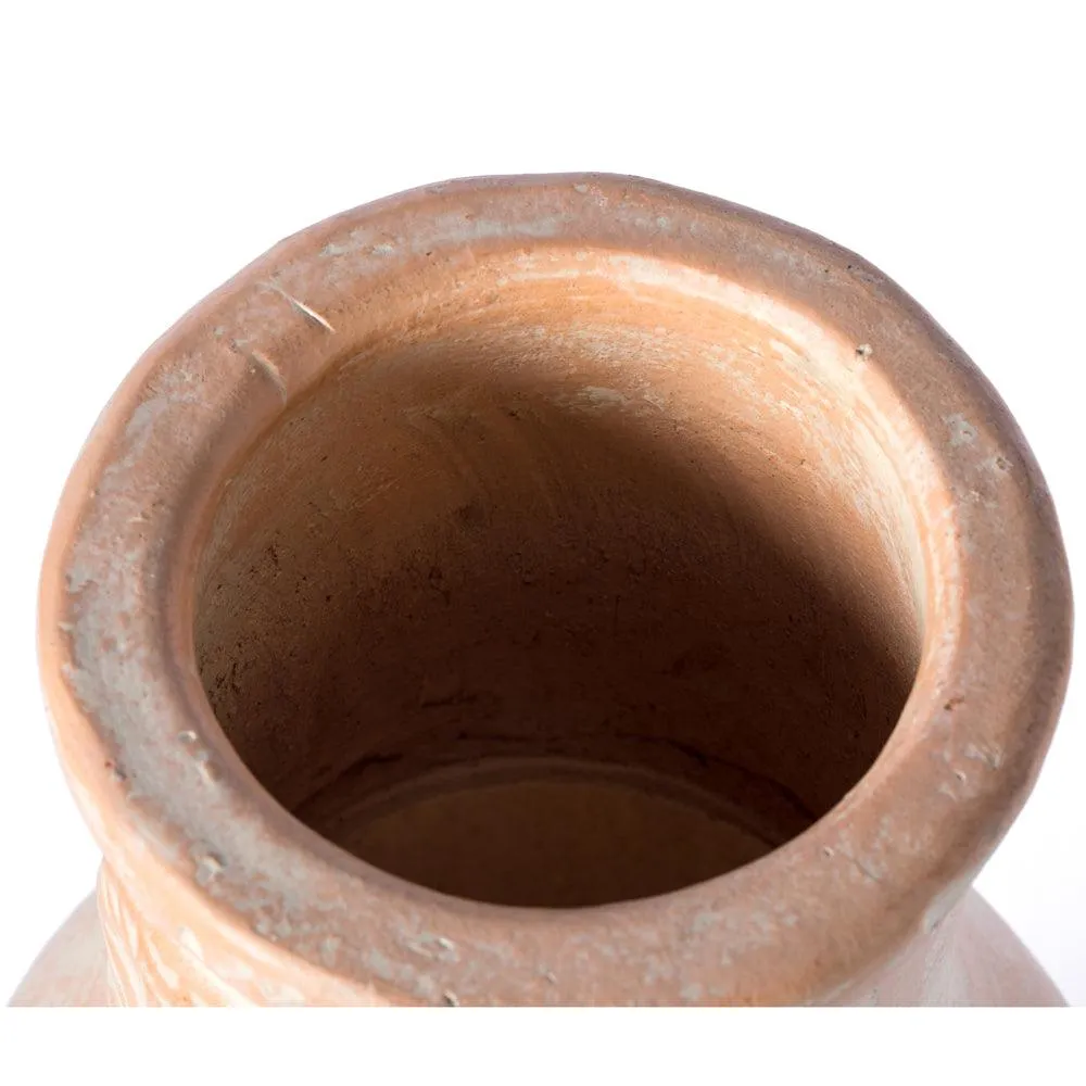 Vintiquewise Outdoor Clay Chiminea Sun Design Charcoal Burning Fire Pit with Metal Stand, photo 7 of 8