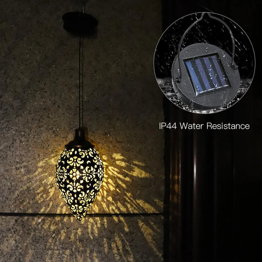 Tomshine DC1.2V 0.065W Hanging Solar Lights Tomshine Solar Lantern LED Garden Lights Metal Lamp Waterproof for Outdoor Hanging Decor, photo 5 of 6