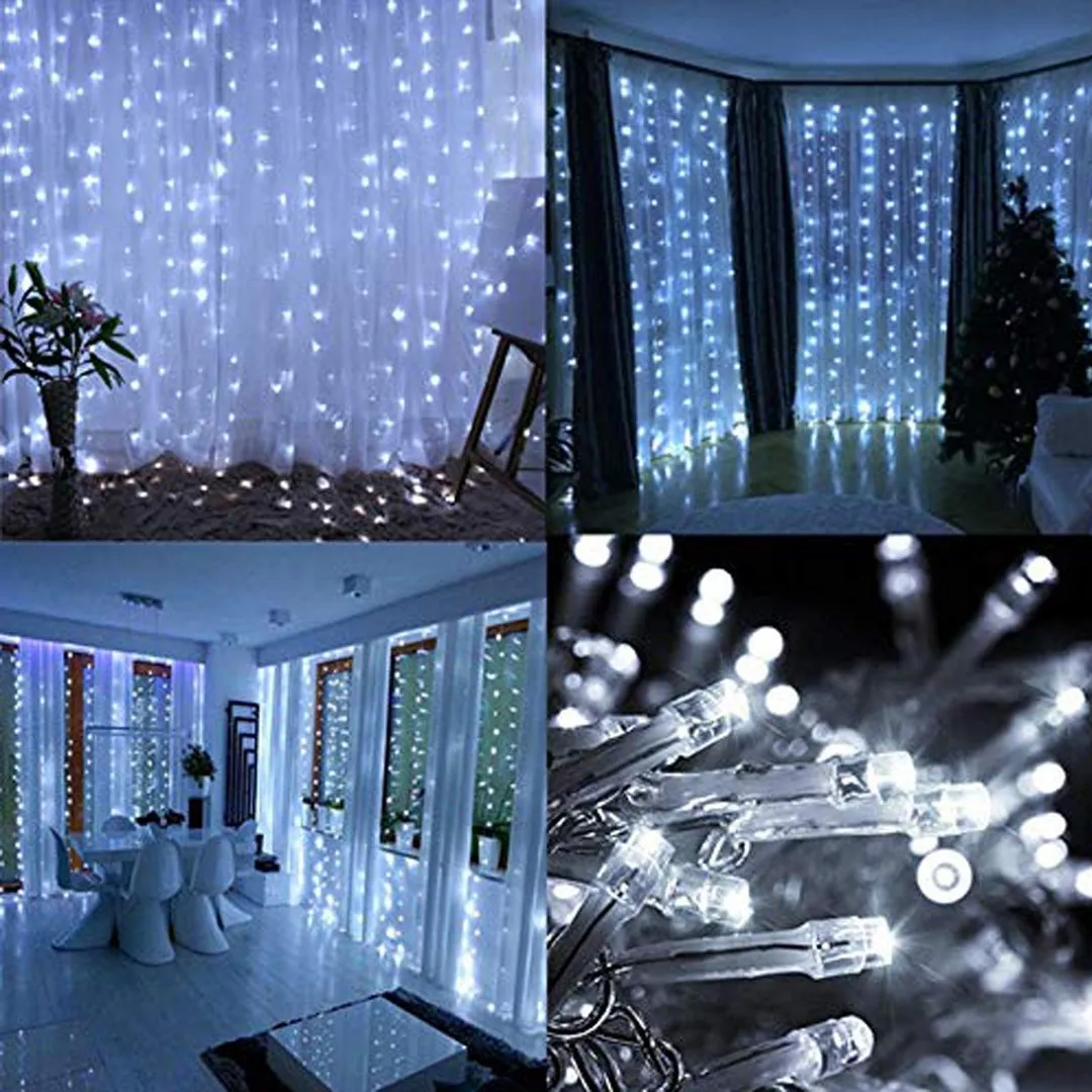 EEEkit 100 LED Fairy String Curtain Night Light for Indoor and Outdoor, Wedding, Christmas, Home Bedroom Wall Decoration, Party, photo 3 of 8
