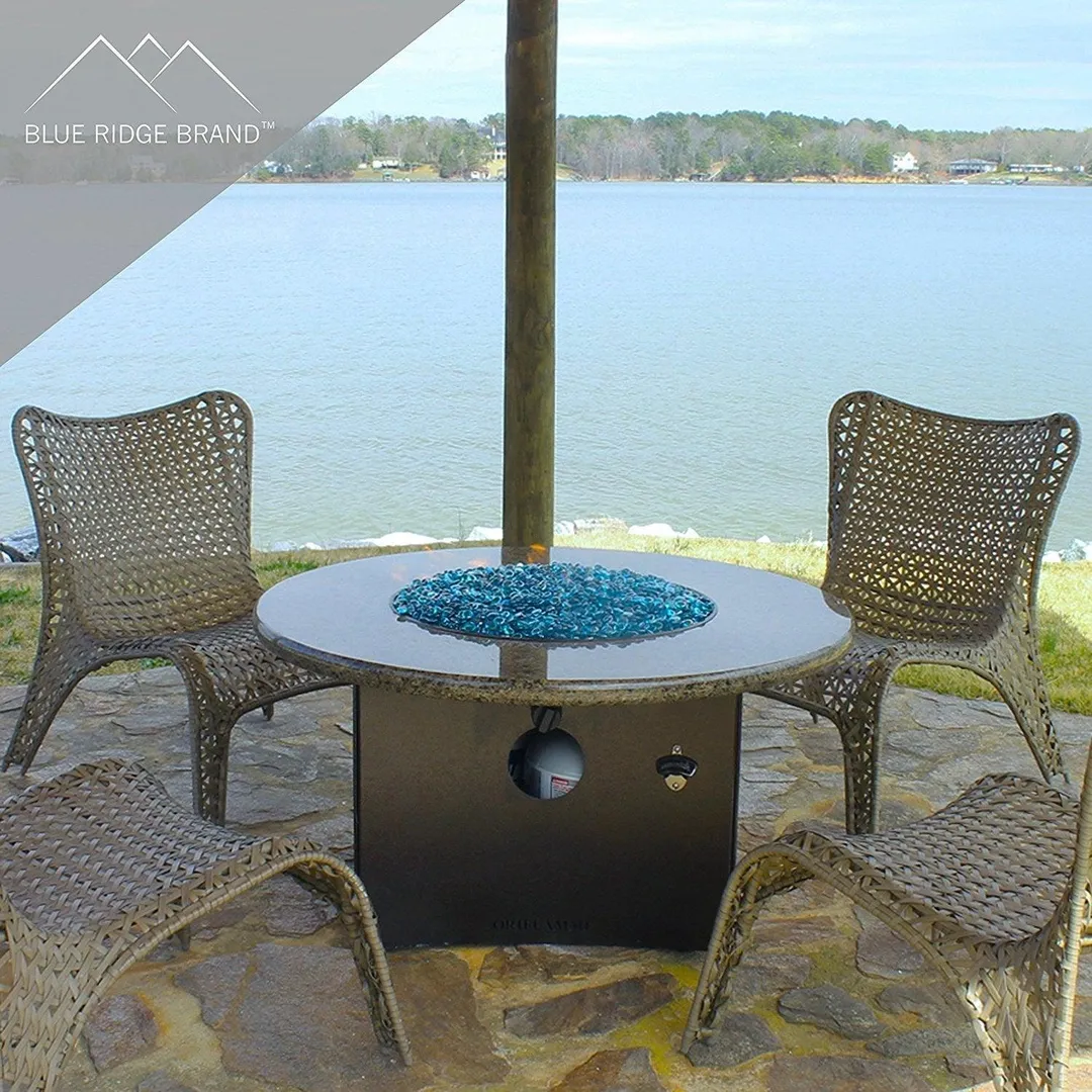 Blue Ridge Brand Fire Pit Glass - Aqua Blue Reflective Fire Glass Beads 3/4" - Reflective Fire Pit Glass Rocks - Blue Ridge Brand™ Reflective Glass Beads for Fireplace and Landscaping 3, 5, 10, 20, 50 Pounds, photo 6 of 6