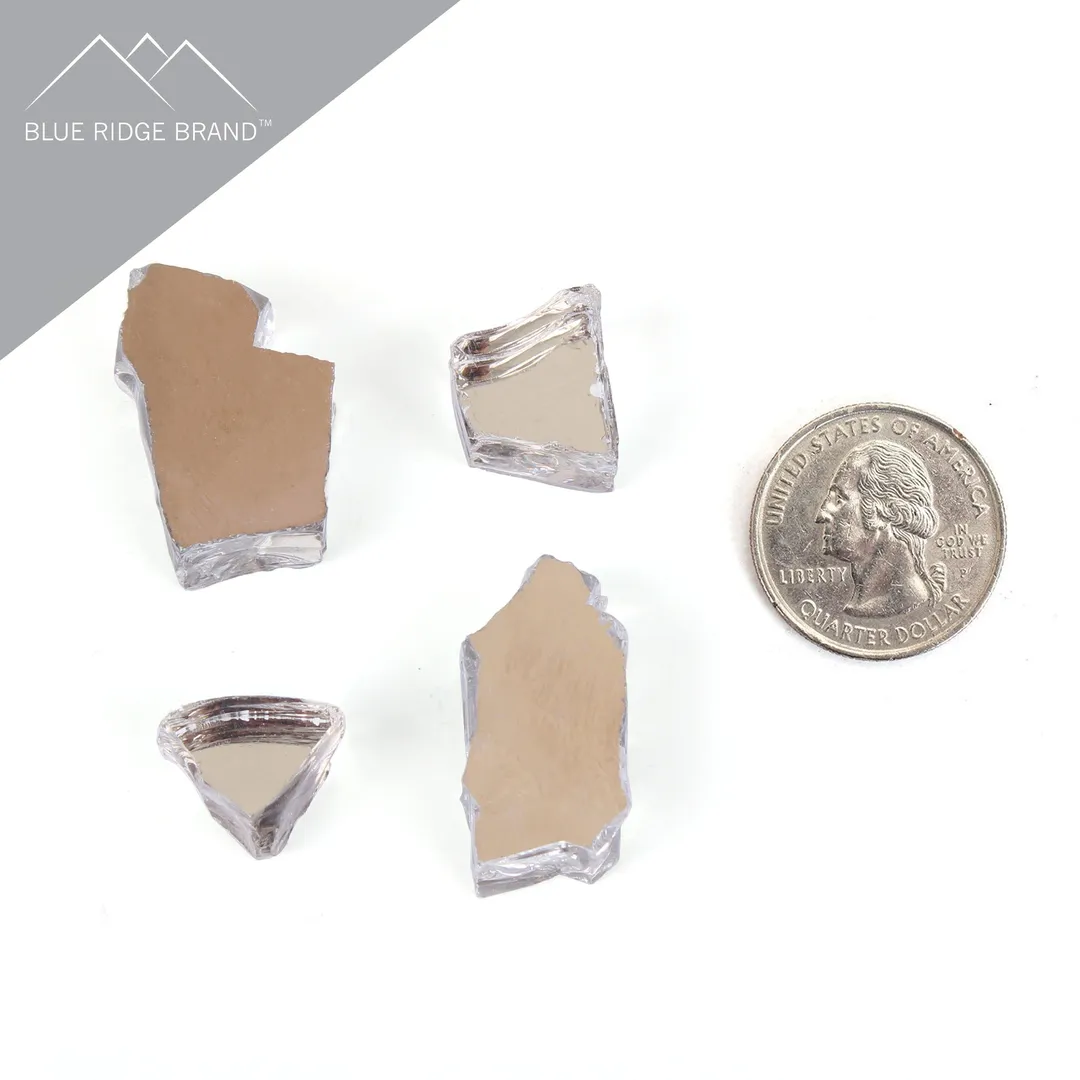 Blue Ridge Brand Fire Pit Glass - Crystal Clear Reflective Fire Glass 1/2" - Reflective Fire Pit Glass Rocks - Blue Ridge Brand™ Reflective Glass for Fireplace and Landscaping 3, 5, 10, 20, 50 Pounds, photo 3 of 3