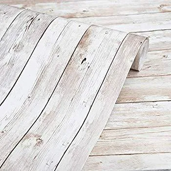 Wood Wallpaper 17.71 × 118 ft Self-Adhesive Removable Wood Peel and Stick Wallpaper Decorative Wall Covering Vintage Wood Panel Interior Film Wood Wallpaper