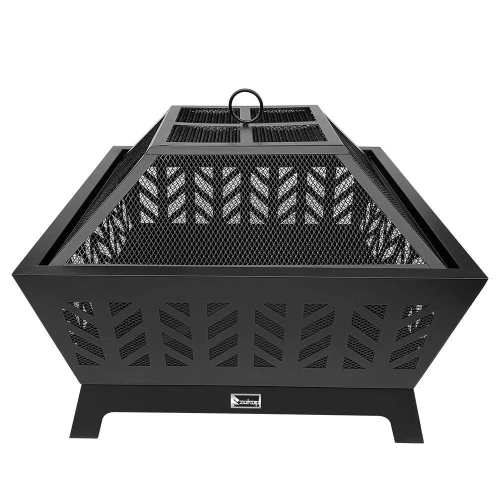 NuFazes Zokop Yl013F/26 Inch Outdoor Wood Fire Four-Corner Pits / Heater / Heater / Black, photo 2 of 6