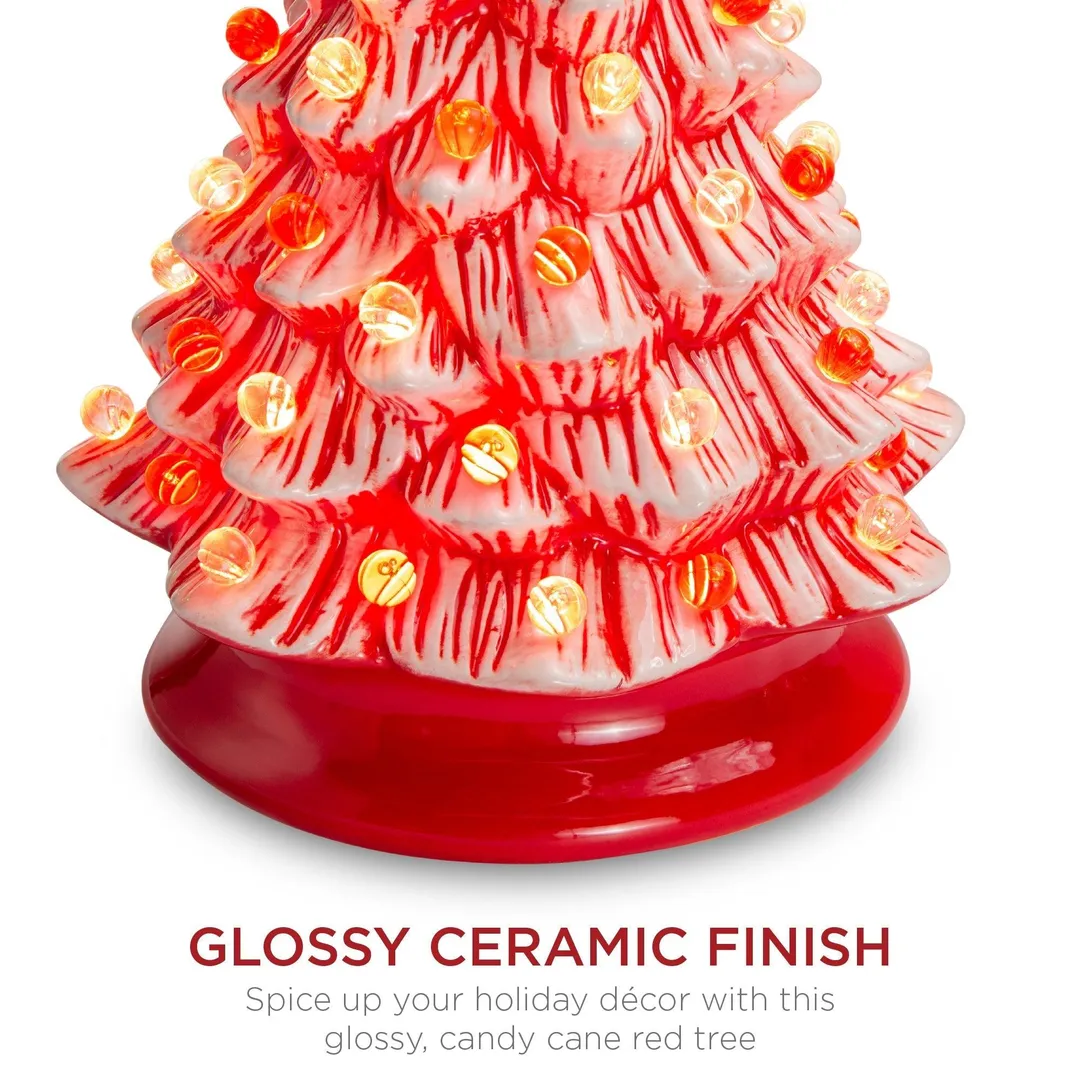 Best Choice Products 15in Pre-lit Ceramic Christmas Tree w/ Cord, Hand-Painted  Decoration - Peppermint Candy Cane, photo 4 of 7