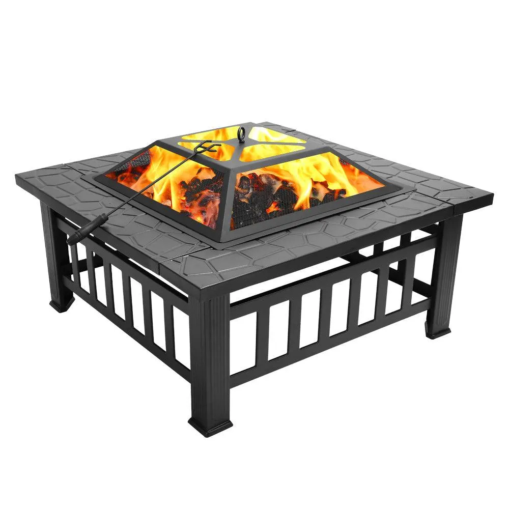 Ktaxon Homes and Gardens 32" Outdoor Metal Firepit Backyard Patio Garden Square Stove Fire Pit, photo 6 of 11