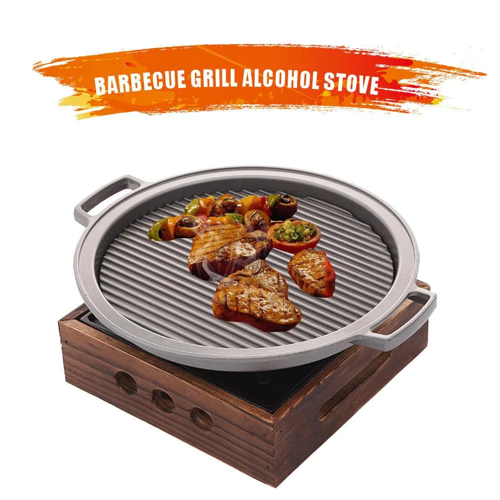 Portable Camping Uncovered Stove Cast Iron Barbecue BBQ Grill Charcoal Smoker Grill for Outdoor Family Cooking Camping Hiking Picnic, photo 6 of 9