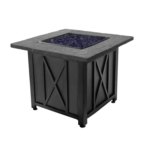 Blue Rhino Endless Summer Outdoor Propane Gas Blue Lava Rock Patio Fire Pit