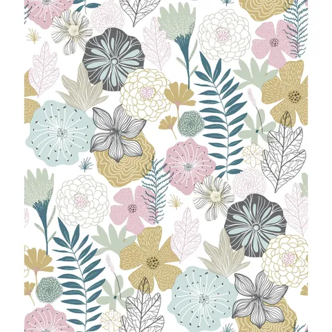 Perennial Blooms Peel and Stick Wallpaper
