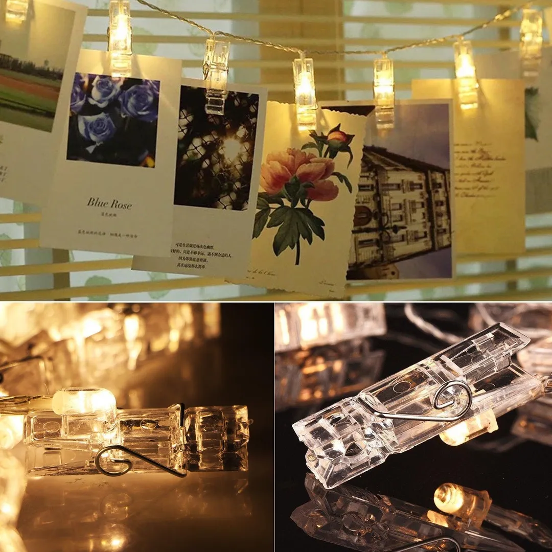 EEEkit 20 LED Card Photo Clip String Fairy Lights Battery Christmas Party Wedding light, photo 5 of 8