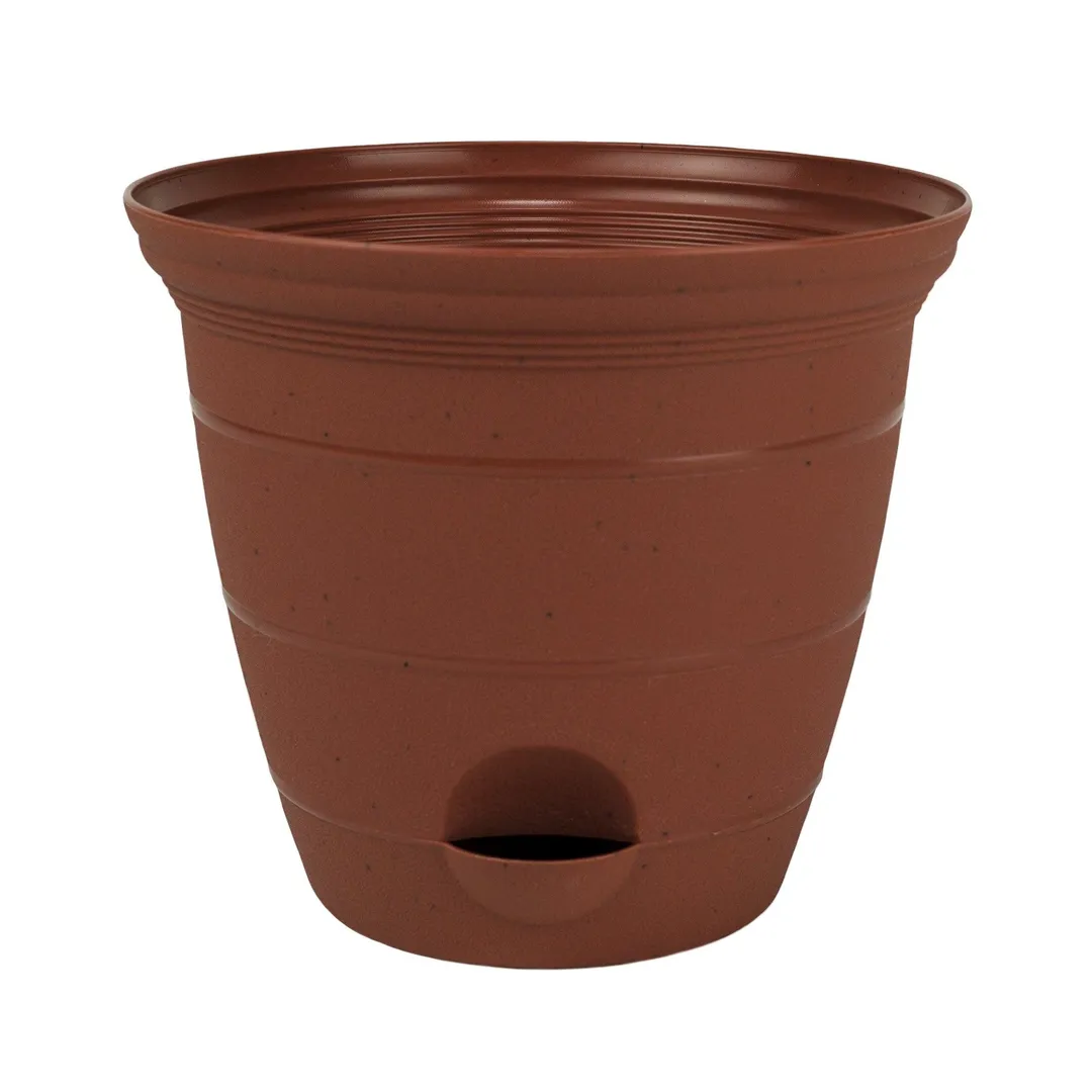 3 Pack 8 Inch Plastic Self Watering Flower Plant Pot Garden Potted Planter, Clay Color, photo 2 of 5